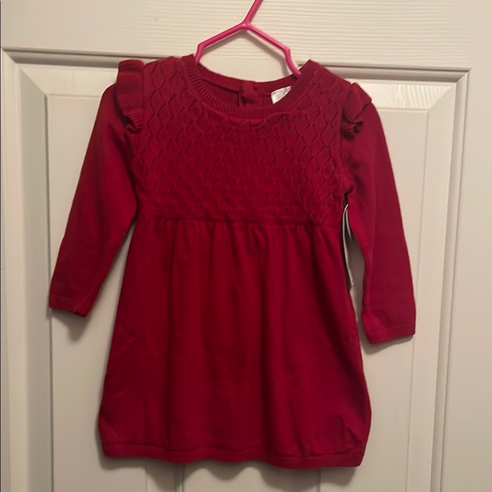 Red Long Sleeve Toddler Dress
